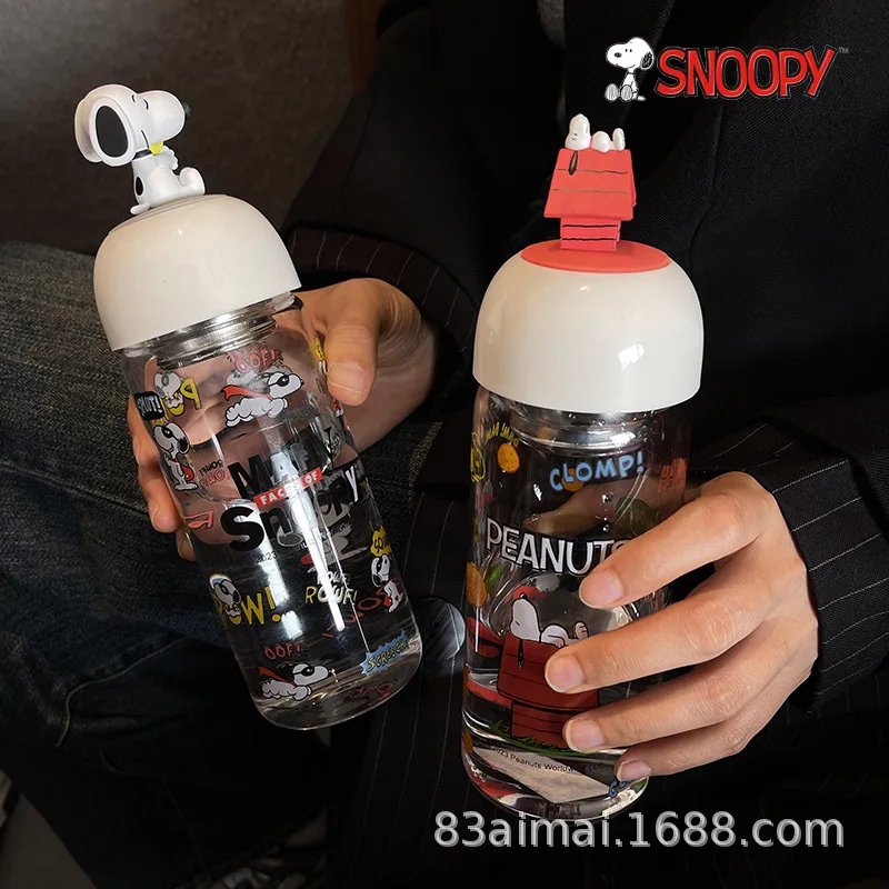 

Стеклянная чашка Snoopy Kawaii для разделения чая и воды для девочек, высокая цветовая чайная чашка, высокая боросиликатная чашка для кофе и молока