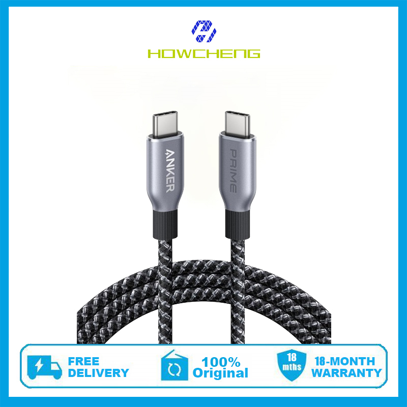Anker Prime USB C to USB C Cable, 240W 6 ft Fast Charging USB C Cable, Upcycled-Braided Nylon with 100-Year Bend Durability