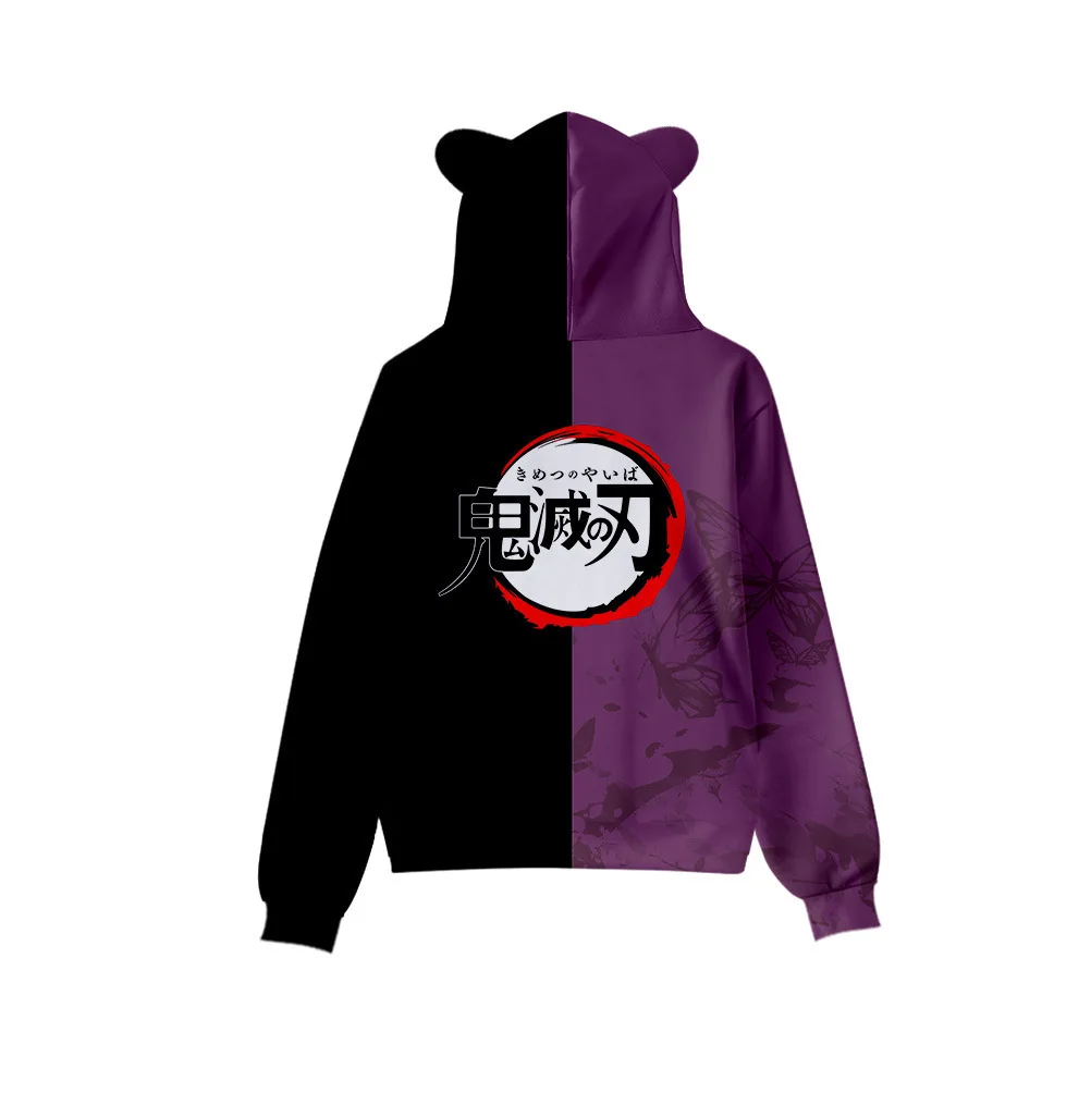Japan Anime Demon Slayer Print Pullover Cute Cat Ears Hoodies for Men Cartoon Sweatshirt Cosplay Costume Hoodie Sweatshirts худи- S5462152ae8d3402e8aa055ac6725c5471