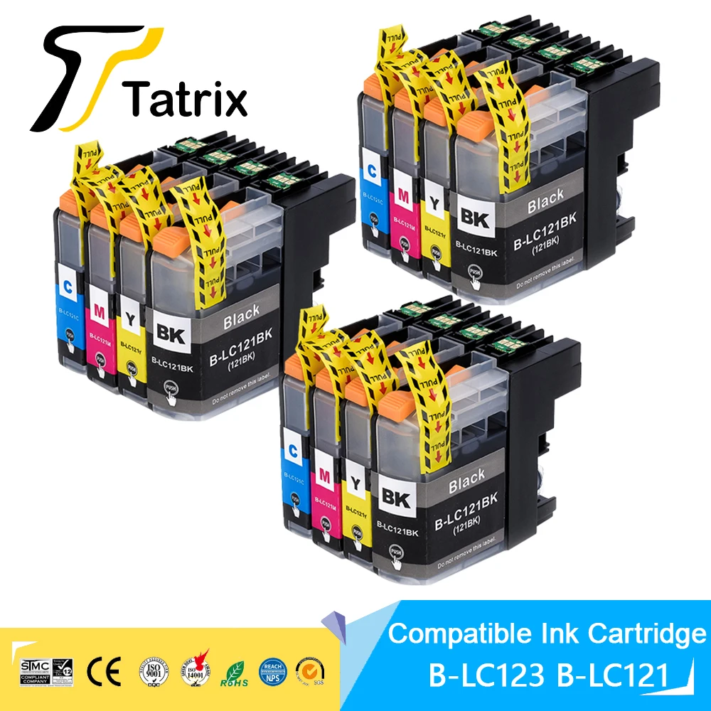 

Совместимый чернильный картридж Tatrix LC123 LC121 для Brother DCP-J4110DW/J132W/J152W/ J552DW/J752DW MFC-J470DW J650DW J870DW J245