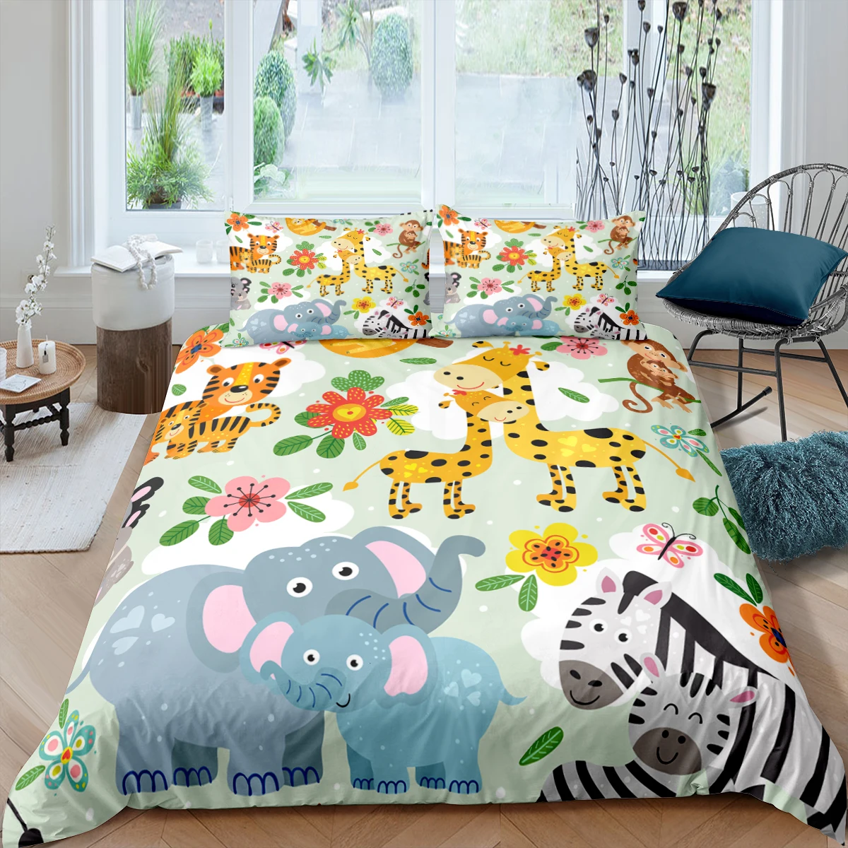 

Home Living Luxury 3D Elephant Bedding Set Sika Deer Duvet Cover Pillowcase Queen and King EU/US/AU/UK Size Comforter Bedding