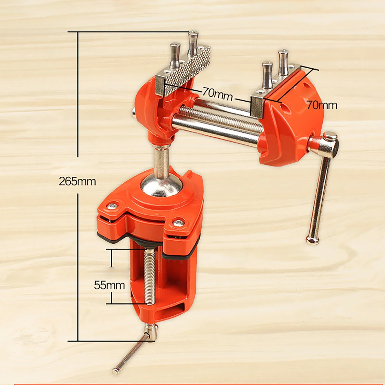 Sutekus Heavy-Duty 3" Clamp-On Bench Vise - 360° Swivel Base For Woodworking, Metalwork, Drilling & More