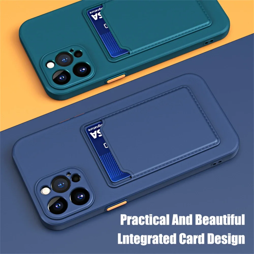Candy Color Silicone Wallet Card Holder Phone Case - Soft and Stylish Cover