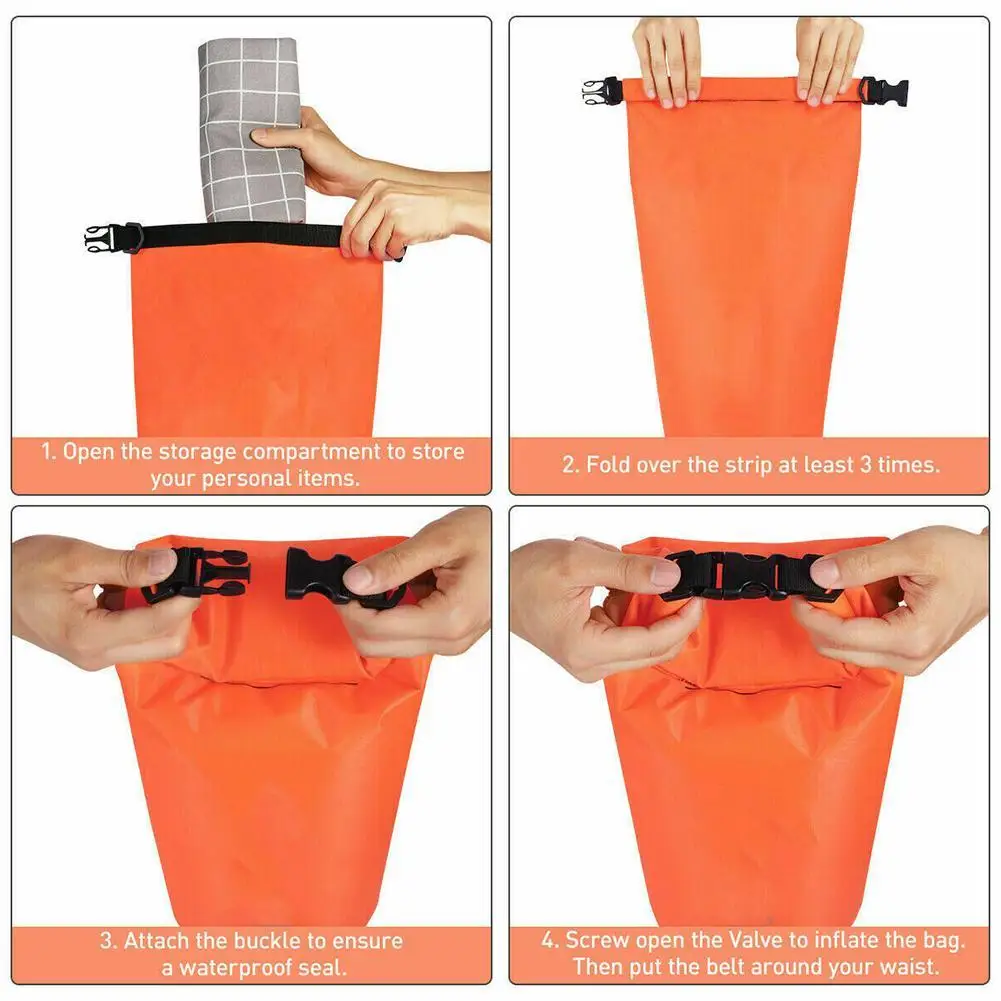 Outdoor Swimming Buoy Storage Float Single PVC Inflatable Bag Waterproof Bag Portable Lifesaving Airbags