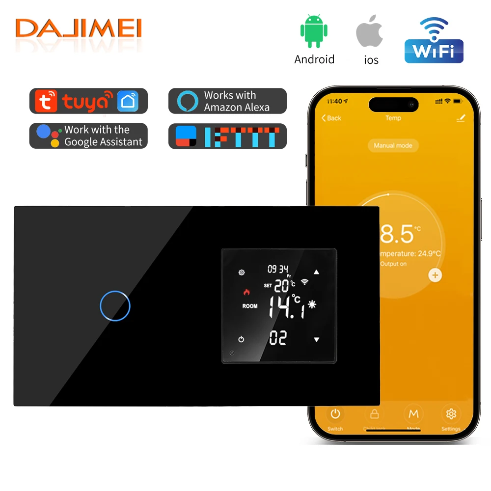 

Термостат DAJIMEI Tuya Smart Life с Wi-Fi и обычным сенсорным выключателем