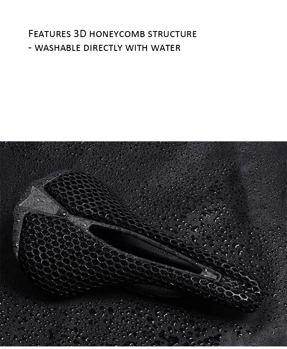 Description Picture 3 of itemCarbon 3D Printed Bike Saddle Ultralight Mtb Road Racing 156G Ergonomic Shockproof Cycling Seat Comfort Bicycle Accessories