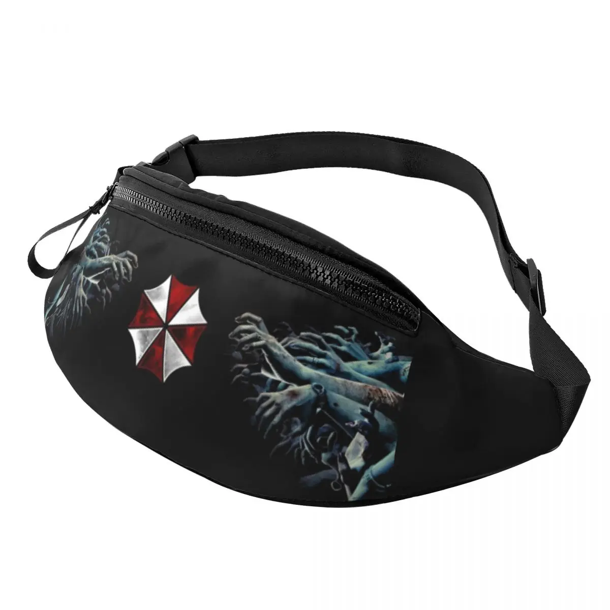 

Umbrella Corporations Fanny Pack Women Men Casual Horror Zombie Video Game Crossbody Waist Bag for Hiking Phone Money Pouch