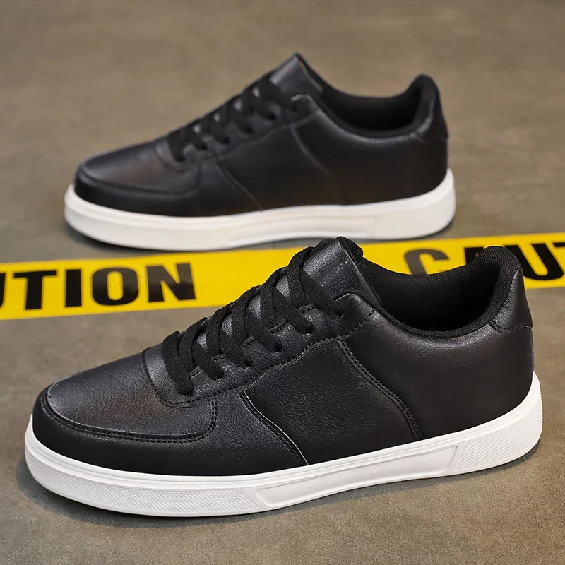 حجم 50 أزياء جلدية الرجال أحذية رياضية بيضاء الكلا...