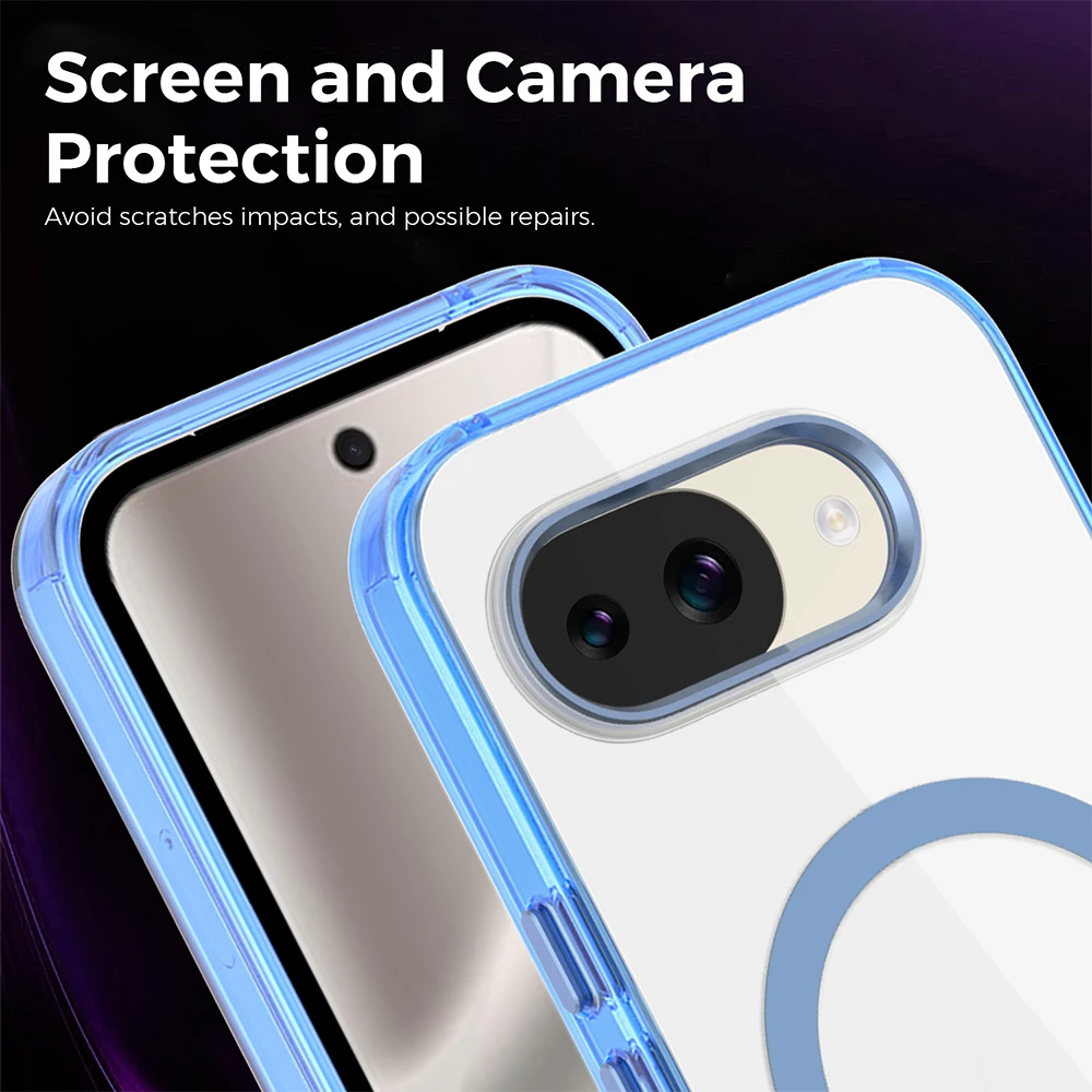 Enhanced Magnetic Transparent Case - Shockproof Clear Acrylic Hard Back Cover with Wireless Charging Compatibility