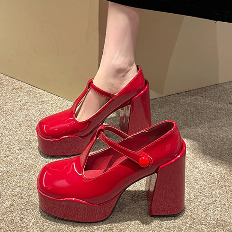 

Туфли-лодочки женские на толстом каблуке, водостойкие, на платформе