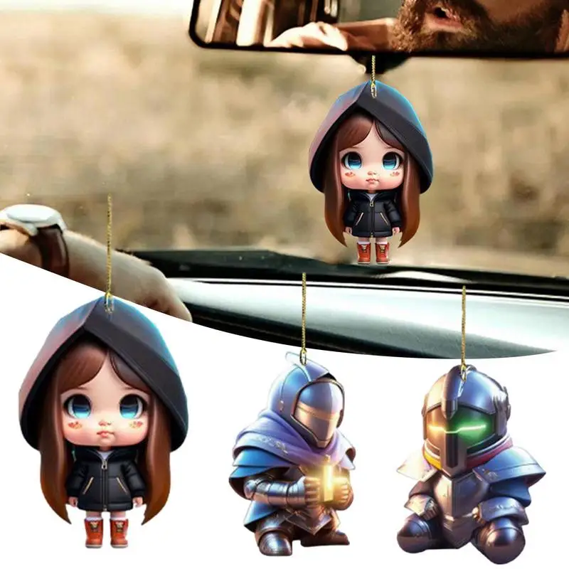 

Car Rearview Pendant Cute Doll Ornaments Halloween Christmas Cartoon Lightweight Long-lasting Use Ornaments Car Accessories