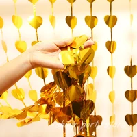 1m×2m Heart Rain Curtain Party Decoration Valentine’s Day Atmosphere Background Decor For Birthday Parti Wedding Shooting Props