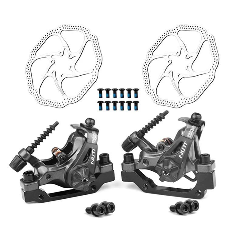 

Механические дисковые тормоза NUTT MTB, двусторонние тормозные колодки 160 мм HS1, тормозные колодки, винты, детали для велосипедов