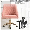 Velvet Fabric Pink Desk Chair for Home Office, Modern Adjustable Swivel Task Chair, Bedroom Vanity Chair for Girls Women 5