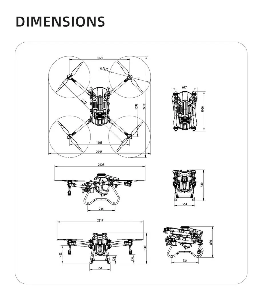 EFT Z50 50L Agriculture Drone, the waterproof level of the whole drone reaches IP67 . the EFT Z30 and