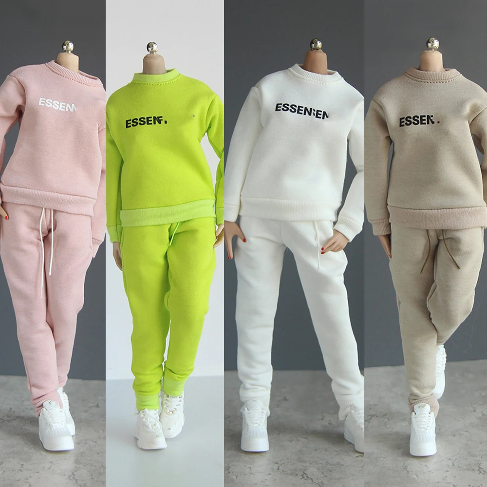 

HotPlus hp067-068 1/6 Scale Loose Leisure Female Sweater Sports Hoodie Pullover Trousers Clothes Set for 12 inches Action Figure