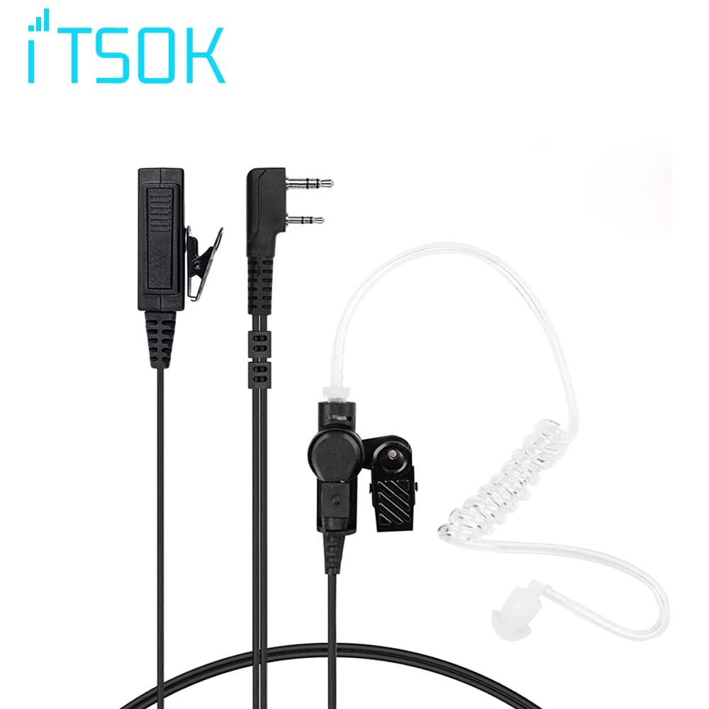 High-qualit2 Pin PTT MIC Headset Covert Acoustic Tube In-ear Earpiece For Kenwood TYT Baofeng UV-5R BF-888S CB Radio Accessories |