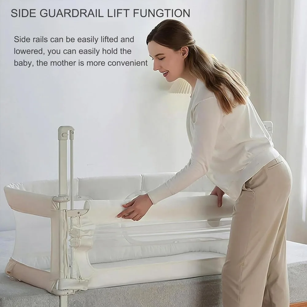 3 in 1 Baby bassinets bedside sleeper, co sleeping bed for baby, for co sleeper for baby in bed, Portable Crib, breathable 3