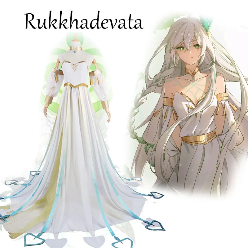 

Game Genshin Impact The Greater Lord Rukkhadevata Cosplay Costume Wig Shoes Women Halloween Party Fancy Dress Outfit Full Set
