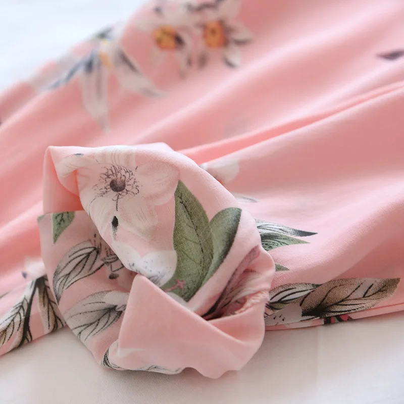 Fdfklak Baumwolle Rayon Nachtwäsche Hose Für Frauen Pantalones Frühling Herbst Druck Pyjamas Hosen Lose Hause Tragen Pyjamas Hosen – Detail 21
