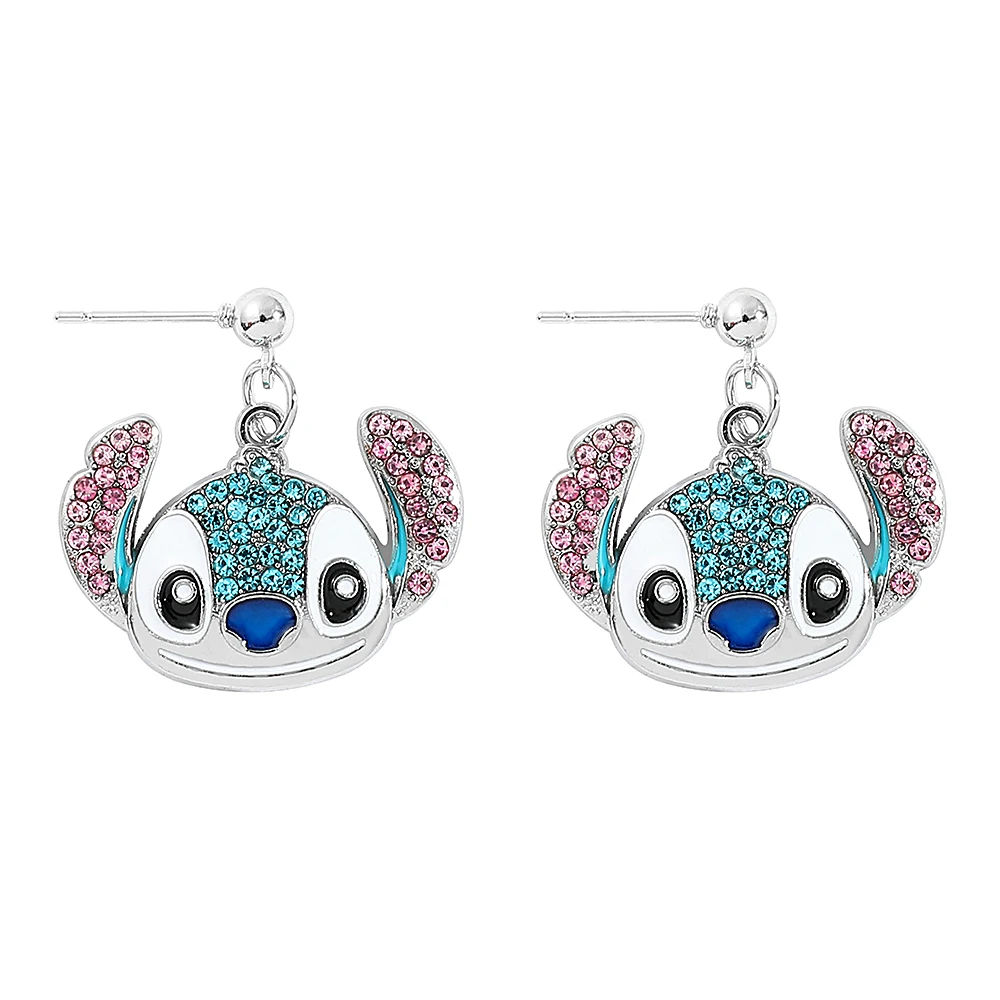 Niedliche Disney Stitch Cartoon Ohrring kreative feine Strass Anhänger Ohrring süße Mädchen Ohrring Geschenk für gute Freunde