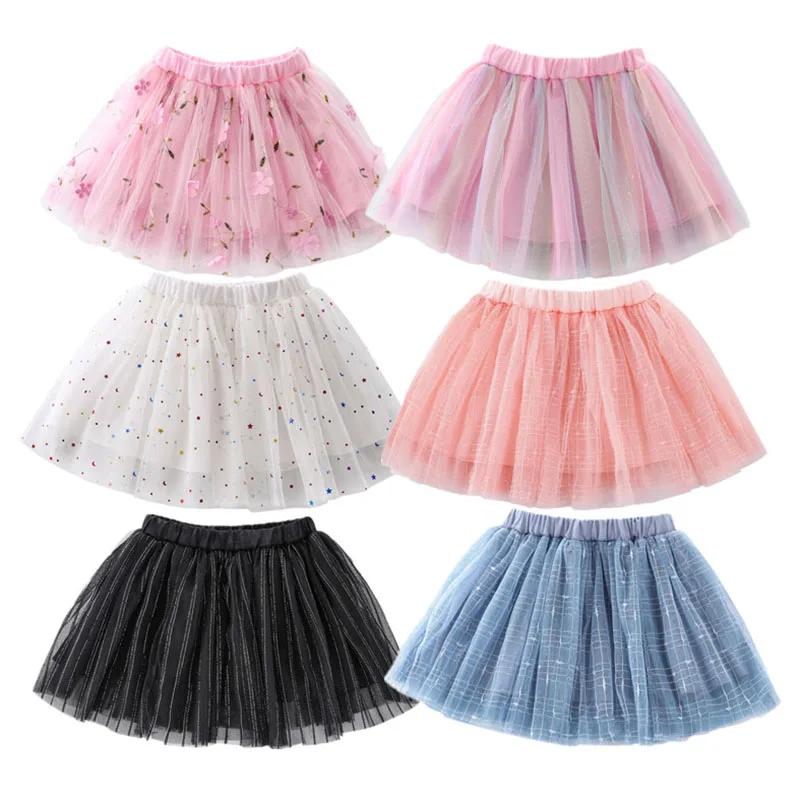 local Escéptico Empuje Faldas de malla bordadas para niñas, tutú plisado con lentejuelas de  princesa, bonito, Floral, Ropa de baile, novedad de 2023|Faldas| -  AliExpress