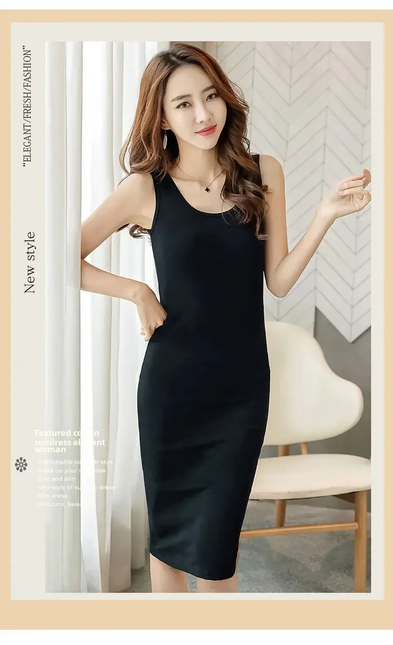 Slimming Medium-length Sleeveless Tank Top Dress