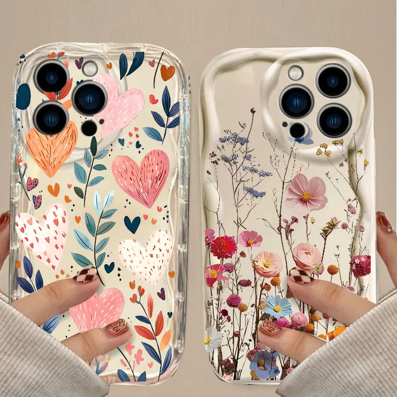 Elegant Tulip Leaves Floral Phone Case Shell