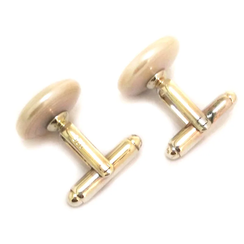 도매 17x18mm 화이트 천연 플랫 코인 진주 커프스 단추