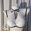 French lace halter bra for women, a sexy and beautiful back bra without a steel ring, breathable