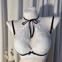 French lace halter bra for women, a sexy and beautiful back bra without a steel ring, breathable