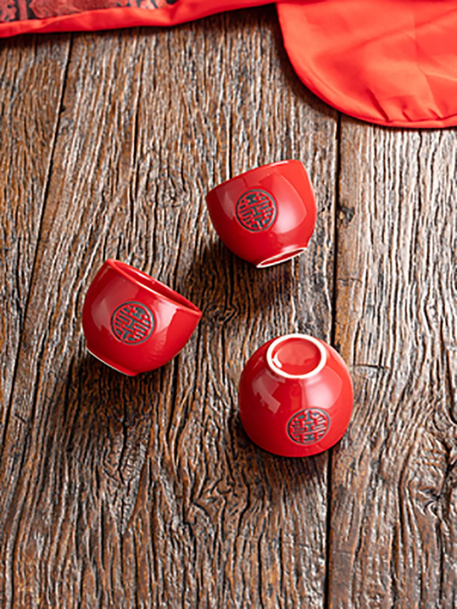 Chinese Traditional Wedding Ceramic Tea Set, Red Kettle, Double Happiness Teapot, Teaware, Newlywed Gift, Wedding Banquet Supply