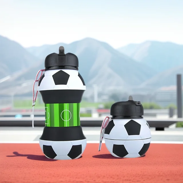 Foldable Football/basketball Silicone Water Bottle, Children/student Outdoor Sports Water Bottle. Supports Mass Customization 6