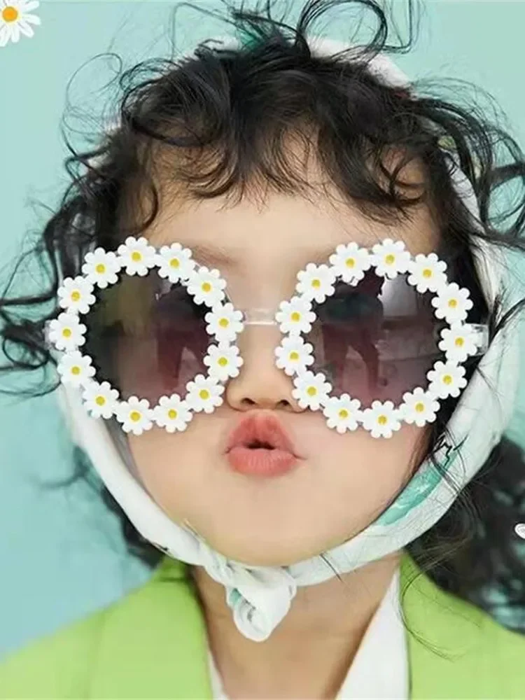 Sunglasses Round Flower Sunglasses for Girls Boys Baby Shades Glasses UV400 New Outdoor Sun Protection Eyewear