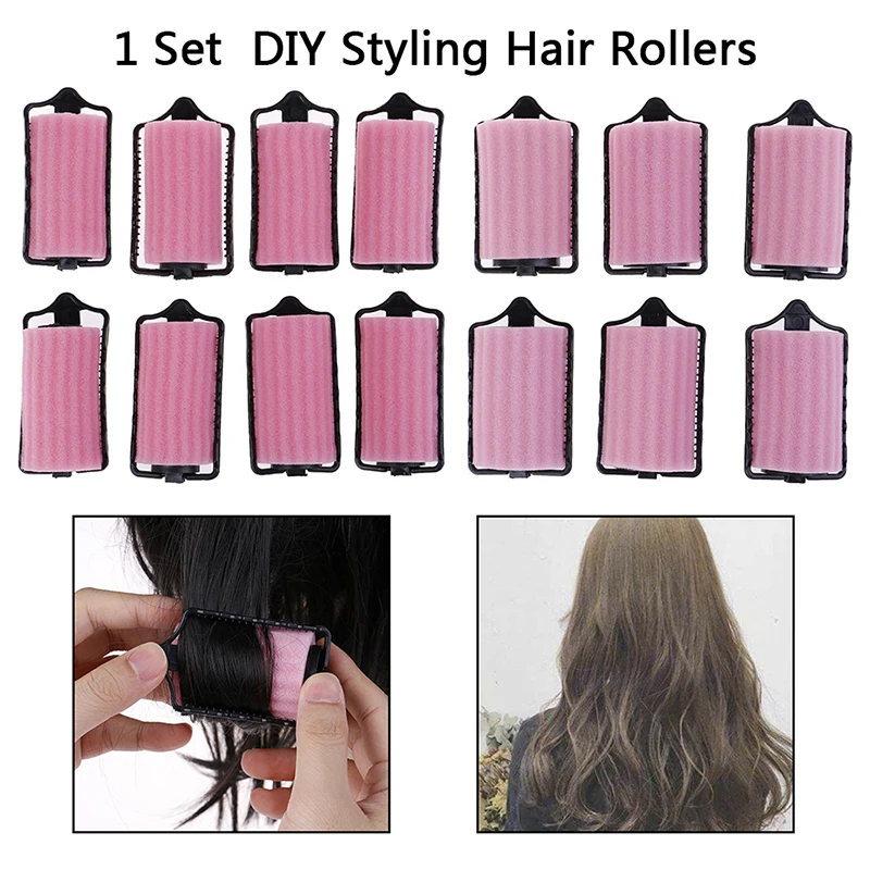 6/8Pcs Magic Sponge Foam Cushion Hair Styling Rollers Curlers DIY Wavy Hair Travel Home Use Twist Tool