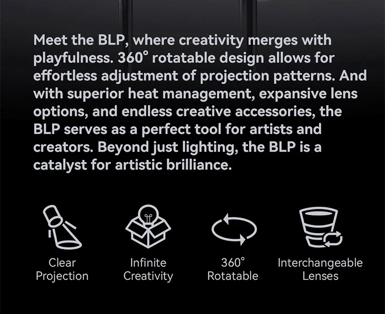 Description Picture 3 of itemGodox BLP LED Light /BFP Flash Projection Attachment Photography Accessory Gobo  CCT Adjustment Color Effects  Holder Gel Frame
