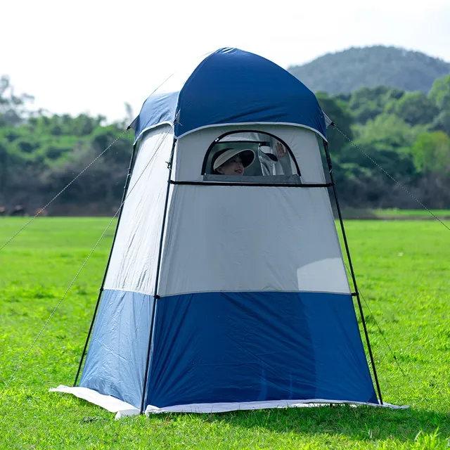 Shower Tent 150D Oxford Silver Coated Simple Toilet Tents Privacy Waterproof Fishing Tent Camping Supplies 160x160x240cm 2