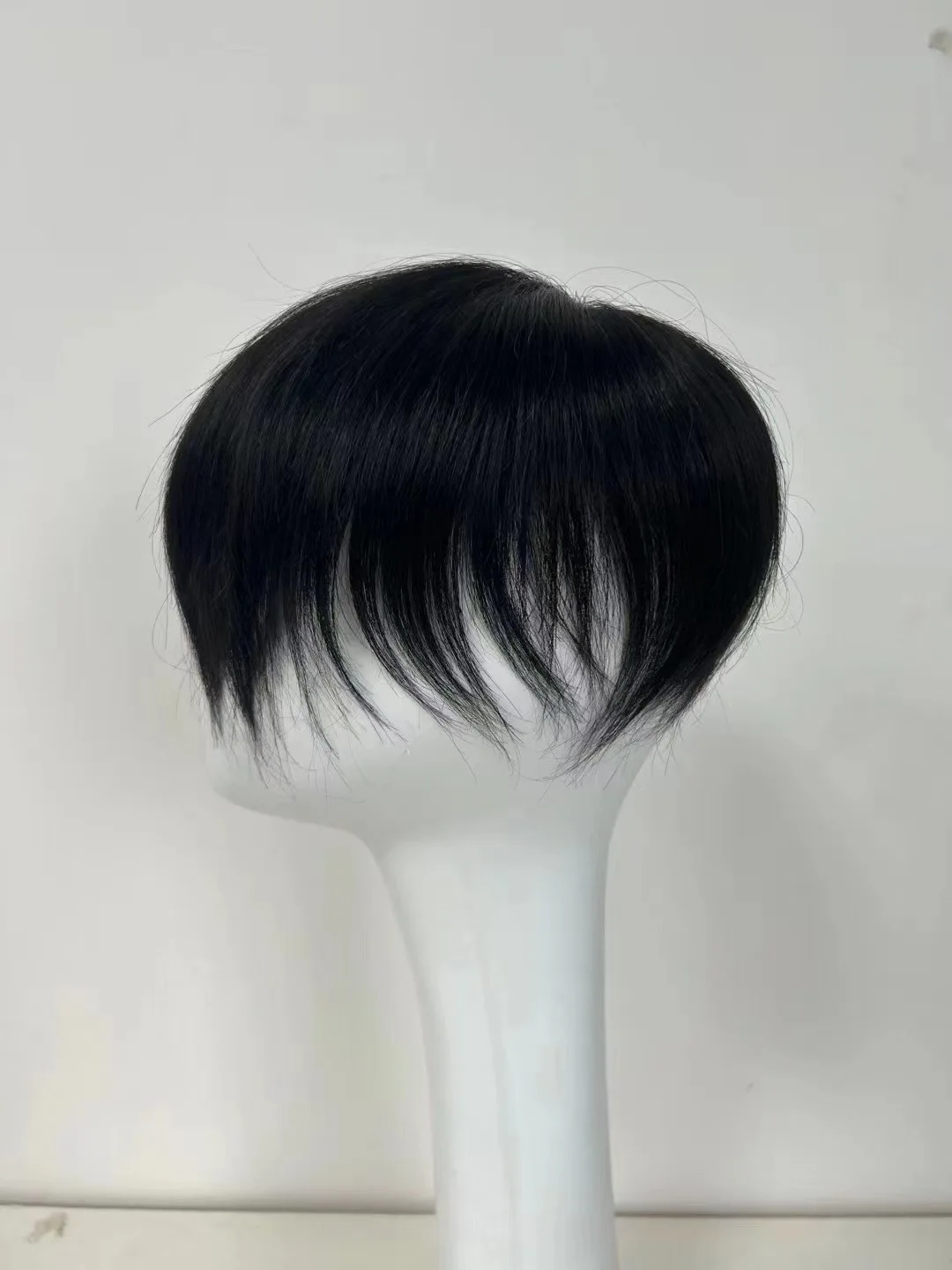 Men Slik Base Toupee Clips in Human Straight Hair System Wigs Human Hair Male Prosthesis Asian Wig Man Nat Human Hair Toupee