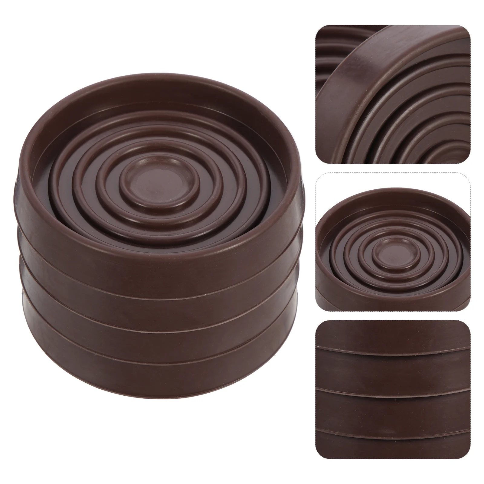 

4 Pcs Table and Chair Mats Furniture Pads Non Slip Cups Sofa Caster Feet Covers Floor Protectors Rubber Foot Bed Stoppers