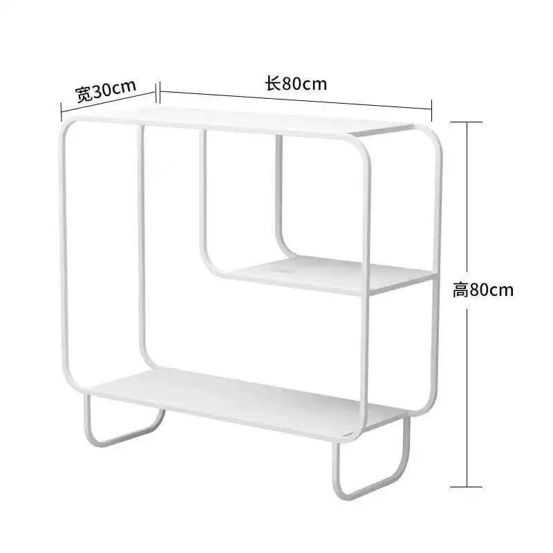 Creative Floor Bookcases Simple Iron Art Bookshelf Storage Organizer Nordic Living Room Furniture Home Sofa Display Side Cabinet