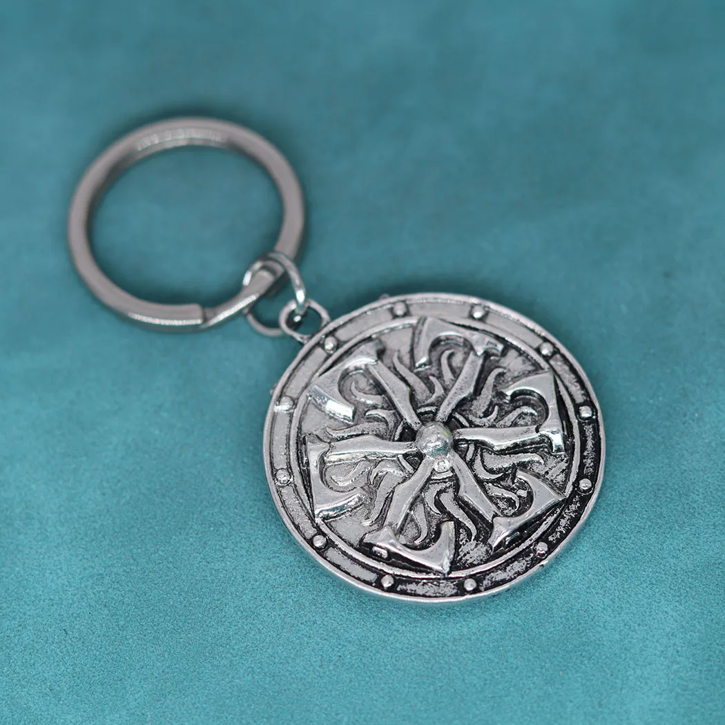 Thunder Shield Of Perun Ciondolo Portachiavi Slavo Axes Kolovrat Amuleto Norse Viking Jewelry Portachiavi Uomo Donna Talismano Regalo