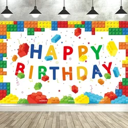Vibrant Building Blocks Birthday Backdrop - 360x240cm (4w168)