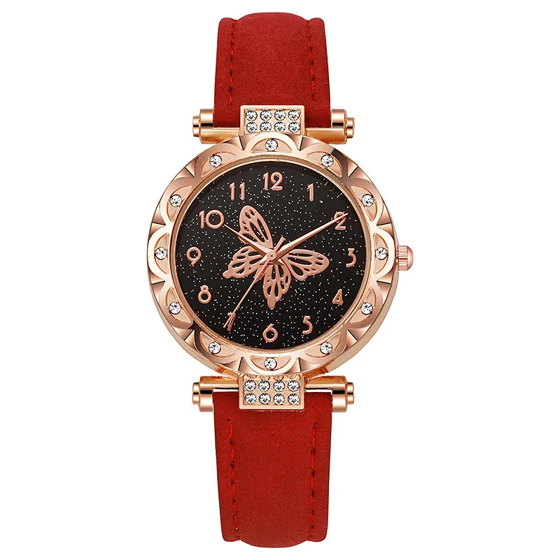 Women Watches Pink Pearl Butterfly Fashion Rhinestone Casual Bracelet Watch Simple Female Clock Ladies Quartz Wristwatches women watches,electronic watch