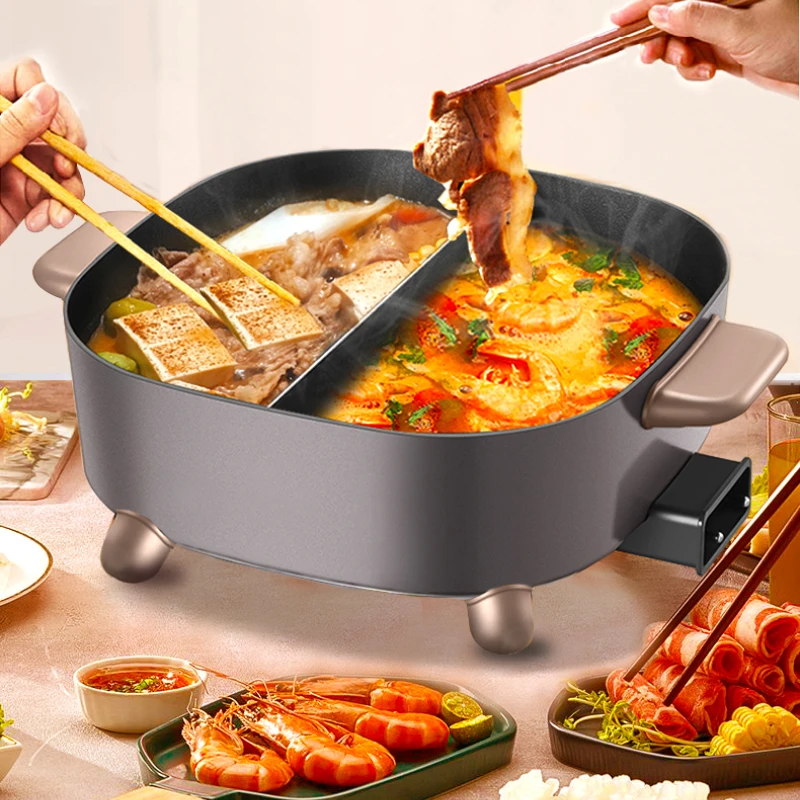 Electric wok Integrated non-stick wok Household large capacity electric wok  Intelligent reservation for cooking Electric hot pot - AliExpress