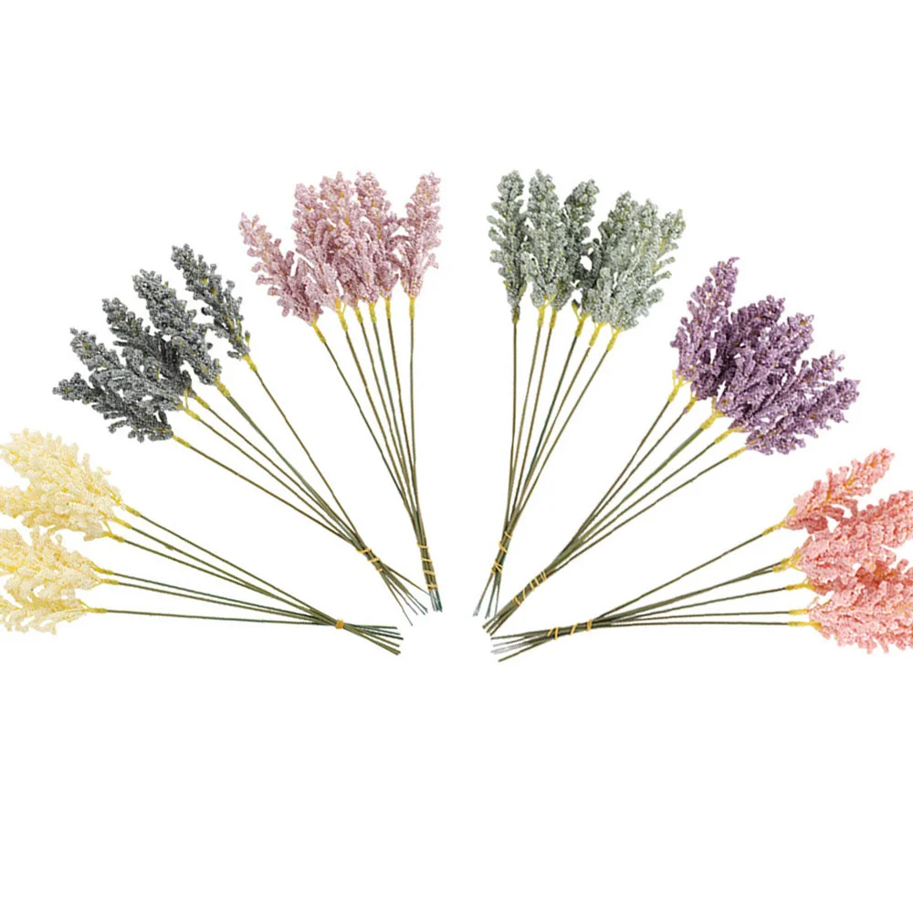 Lavender Artificial Flower Bouquet for Home Decoration - Set of 6 Pieces