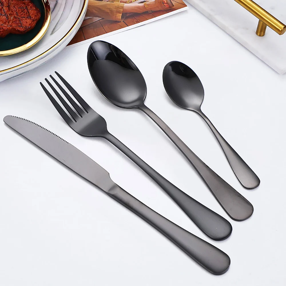 Tableware Set 16Pcs Cutlery Set Stainless Steel Steak Cutlery Western Matte Dishwasher Safe Kitchen Tableware Set