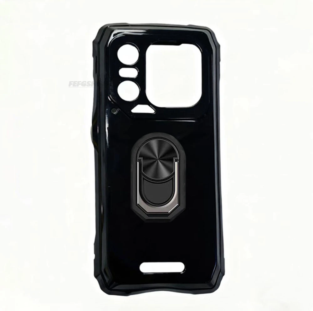 Blackview Xplore 1 Back Finger Ring Soft TPU Silicone Phone Case with Walkie Talkie Bracket