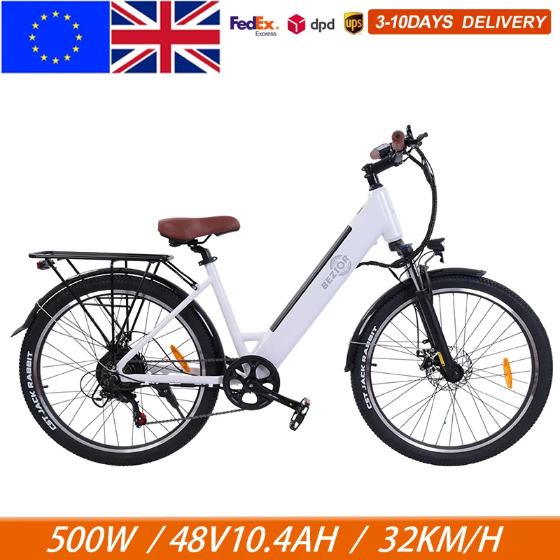 

EU/UK Warehouse M3 26 Inch Electric City Bike 48V10.4Ah Lithium Battery 500W Rear Brushless Motor Double Disc Brake 7S Shifter