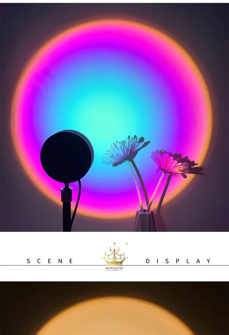 

Modern LED Sunset Floor Lamp Indoor Decor Atmosphere Stand Lamp Bedroom Living Room Colorful Club Floor Light Standing Lighting