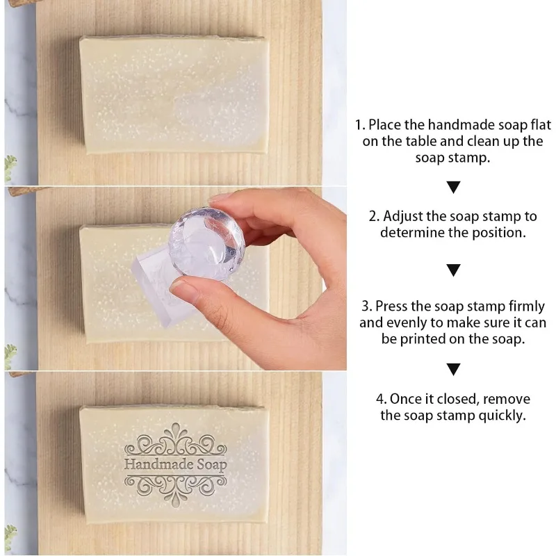 1pc Flower Acrylic Stamp Word Soap Embossing Stamp Soap Handle Round Chapter Imprint Handmade soap stamp